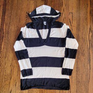 GAP Striped Hoodie Navy Blue White Women's Size M Lightweight